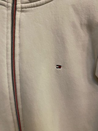 Sudadera blanca cremallera tommy hilfiguer talla S