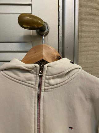 Sudadera blanca cremallera tommy hilfiguer talla S