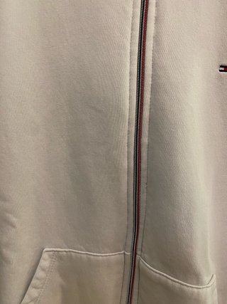 Sudadera blanca cremallera tommy hilfiguer talla S