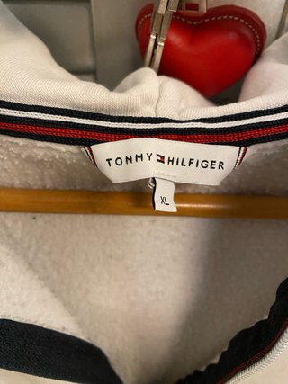 Sudadera blanca cremallera tommy hilfiguer talla S