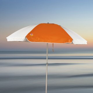 Sombrilla naranja/blanco Ø200 poliéster tubo XL