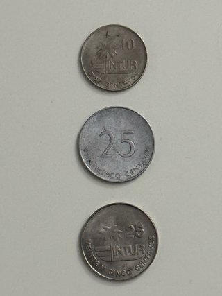 Lotto 3 Monete Cuba INTUR 10 e 25 Centavos