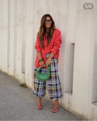 Pantalón Zara cuadros  bombachos  T/S