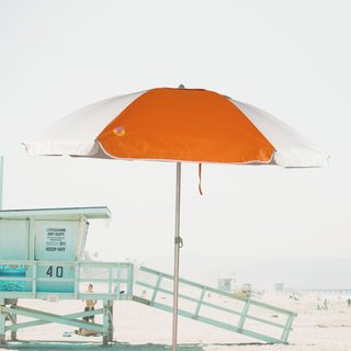 Sombrilla naranja/blanco Ø220 poliéster tubo XL