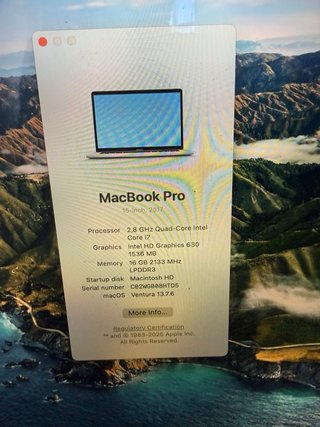 MacBook Pro 2017 Plata/Gris Espacial
