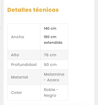 Mesa extensible NUEVA