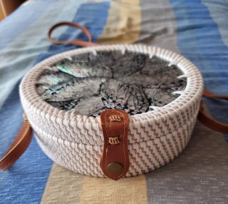 Borsa rotonda in paglia Brighton