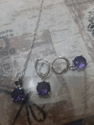 Set collana e orecchini viola