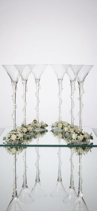 Juego de 6 copas de martini de cristal