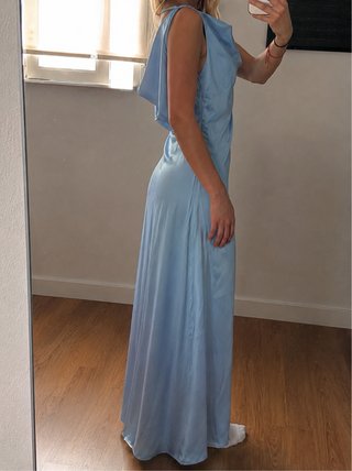 Vestido largo azul celeste