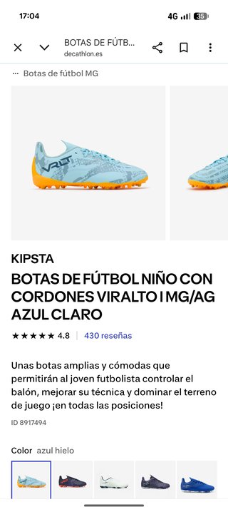 Botas de fútbol niño Kipsta Azul Claro