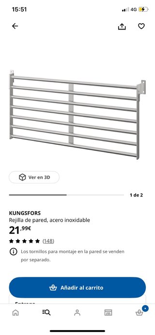 Griglie da parete cucina KUNGSFORS IKEA e accessori
