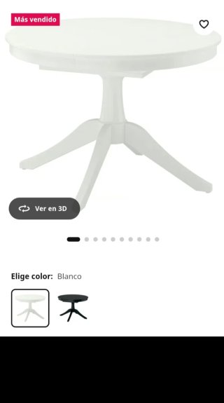 Mesa de comedor blanca Ikea Rosentorp 110/155