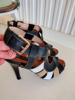 Sandalias Cuplé Piel Tacón Plataforma T36