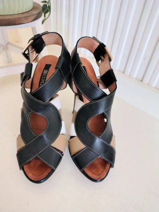 Sandalias Cuplé Piel Tacón Plataforma T36