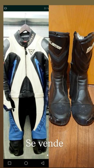 Mono de moto y botas