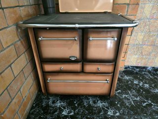 Cocina de leña esmaltada con horno