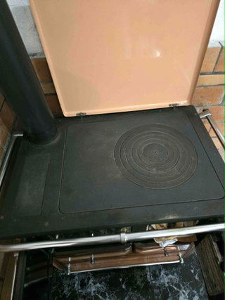 Cocina de leña esmaltada con horno