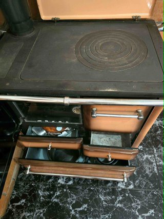 Cocina de leña esmaltada con horno