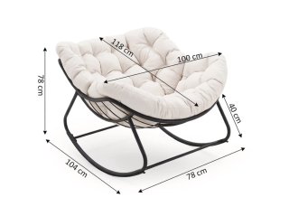 Silla Mecedora Milan Beige y Negra