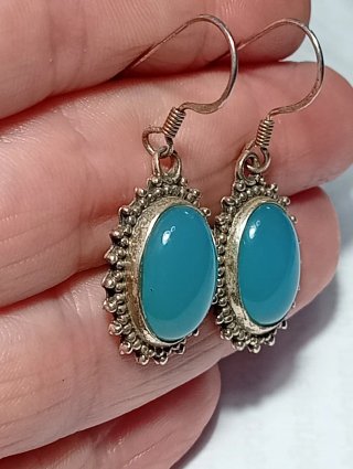 Pendientes Plata Ley calcedonia