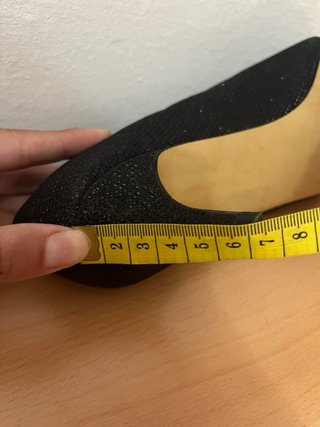 Zapatos de tacón negros con purpurina talla 38