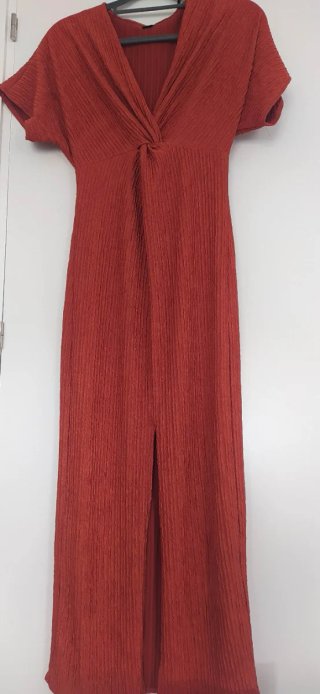 Vestido largo naranja/rojo talla única