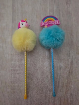2 Penne Peluche Unicorno Arcobaleno