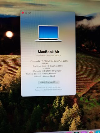 Macbook Air 13,3" Core i7 2014 Cargador y funda