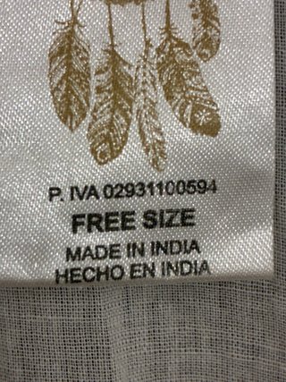 Copricostume Made in India Shiva T U bianco/Oro