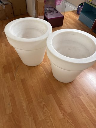 Macetas New Garden LED 59x57cm Blancas