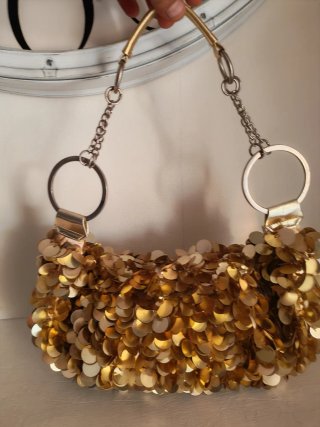 Borsa oro con paillettes