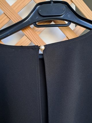 Vestido Zara Negro Talla M Mangas Volantes