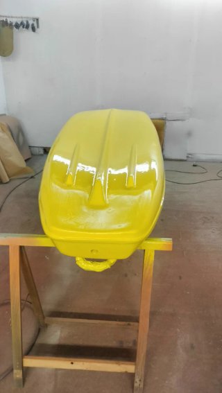 Kayak  paddle formula de fibra amarillo.