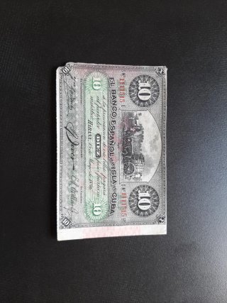 BILLETE 10 PESOS DE 1896 DEL BANCO ESPAÑOL DE CUBA