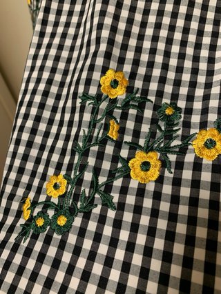 Blusa cuadros con flores