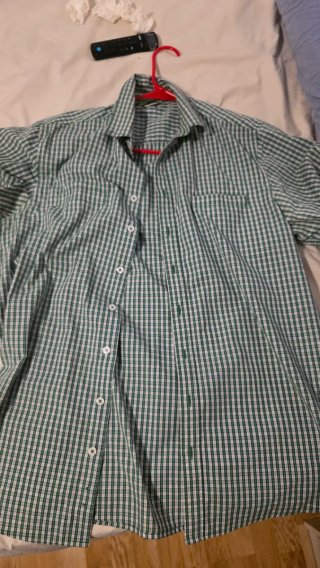 Camisa de cuadros Mercadona verde y blanca