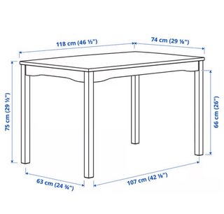 Mesa + 4 Sillas IKEA HÄGERNÄS (Pino Macizo)