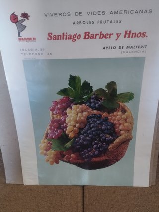 Cartel Publicitario Antiguo Viveros Barber