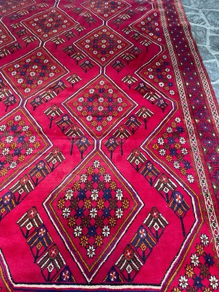Tappeto persiano lana rosso 345x250 iraniano