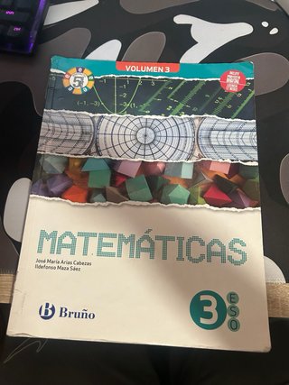Pack de 3 libros de matematicas de 3 eso