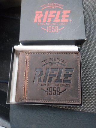 Portafoglio Vera Pelle Rifle marrone