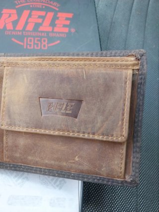 Portafoglio Vera Pelle Rifle marrone