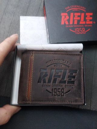 Portafoglio Vera Pelle Rifle marrone