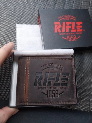 Portafoglio Vera Pelle Rifle marrone