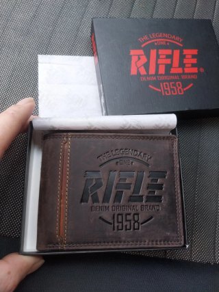 Portafoglio Vera Pelle Rifle marrone