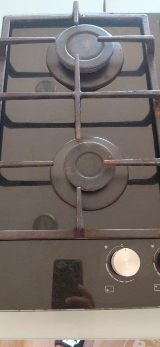Cocina de gas negra