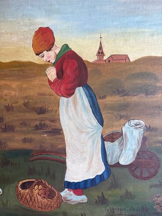 Pintura de pareja campesina. El ángelus