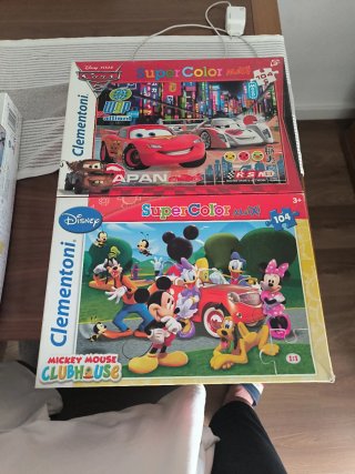 2 Puzzles Clementoni 104 Piezas Disney Cars Mickey