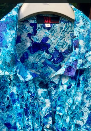 Camicetta ME Vintage Fantasia Astratta Blu XXL